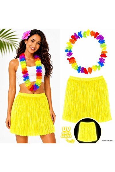 ZERO LAND Zngzrmll Neon Yellow Hawaiian 40cm and Colorful (213722) Hawaiian N...