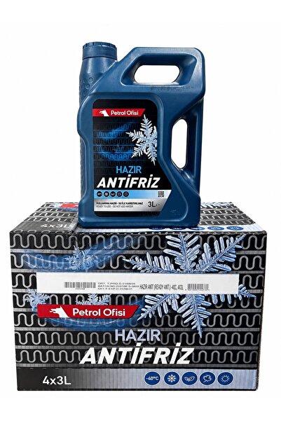Petrol Ofisi Hazır Antifriz 3 lt x 4 adet 8.ay 2026 üretim