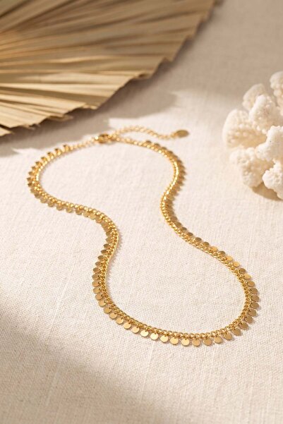 Inure Jewelry Gold Renk Pul Model 60 cm Kadın Kolye