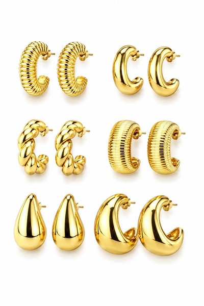 CHARMLUCKY Multiple (6-Piece) Earring Set