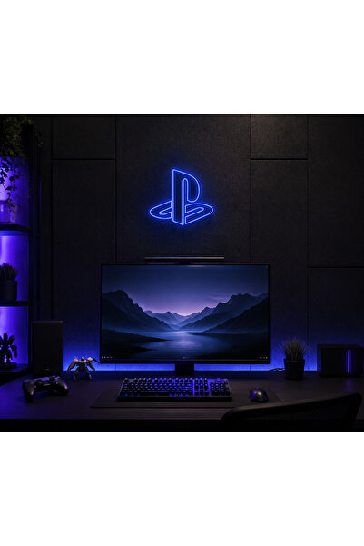 Prime Neon Oyun Odası Neon LED Tabela 35 cm – Oyuncu Odası Duvar Dekoru, Adap...