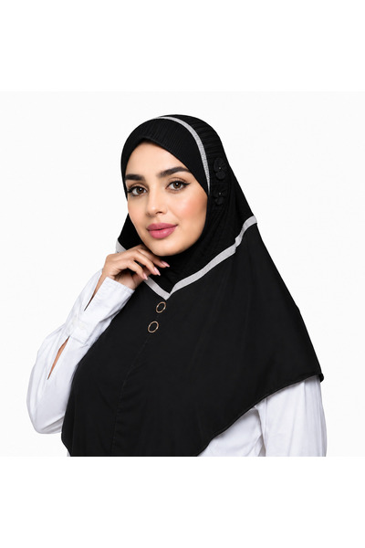 Linda Hijab Ladies Rayon Cadaneza – Elegant White Modest Wear with Floral Emb...