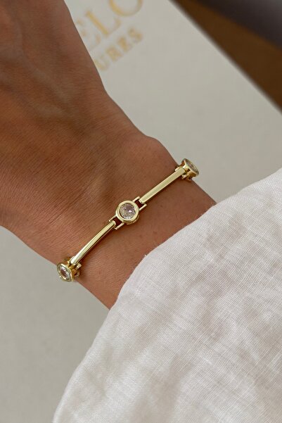 Lavian Accessories 14K Görünümlü Liora Gold Stone Bileklik
