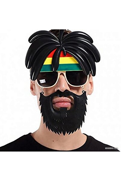 ZERO LAND ZNGZRMLL Ochelari de petrecere cu perucă rasta, barbă rasta și must...