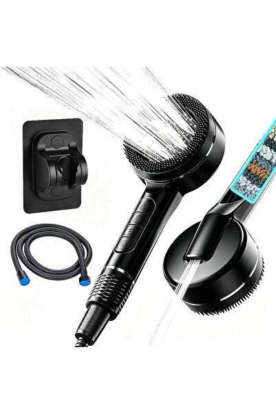 Bukela High Pressure Filter Shower Head, One-click Water Stop Four Modes Pian...