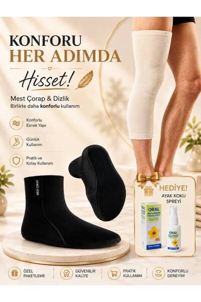 Fitwarm Soğuk&Su Geçirmez Termal Mest Çorap-Yün Dikişsiz Krem Dizlik (Standar...