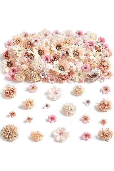 TERRIFI Purple Color Artificial Flower Heads Set Silk Flower Mix for Craft Ma...