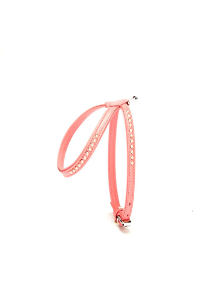 pınaxar Stony leather dog chest collar 1.2 x 21-30 cm pink