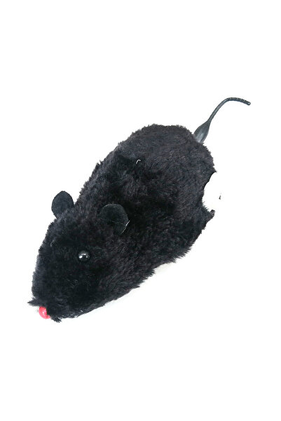 pınaxar Wind-Up Movable Mouse with Wheels 12 cm Black