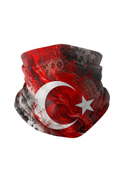 Bobrear Türk Bayrağı Desenli Çok Amaçlı Buff Bandana Boyunluk