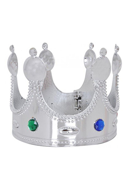 pınaxar Plastic King Crown Silver Color Adult 55 cm