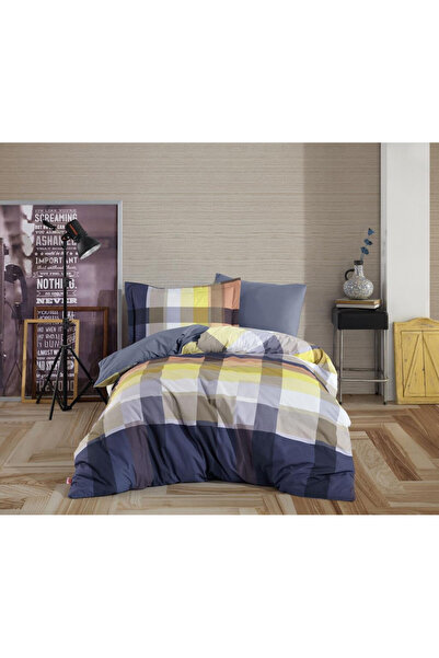 Generic Brand Single Poplin Bedding Set Virginia Navy Blue