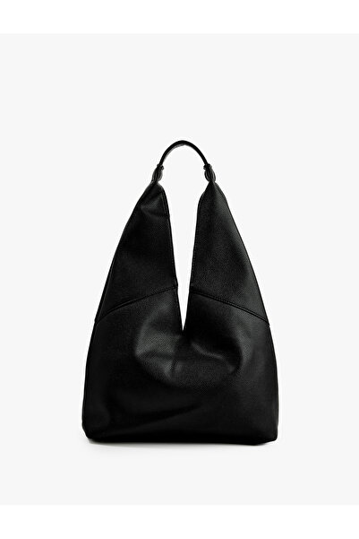 Koton Faux Leather Large Hobo Shoulder Bag with Handle