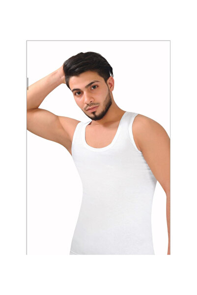 Nur store Çanta White Combed Cotton 6-Piece Men's Undershirts-Si̇smen02