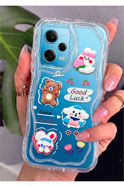 Rivor Xiaomi Redmi Note 12 Pro 5G & Poco X5 Pro Uyumlu Kılıf 3D Sevimli Tavşa...