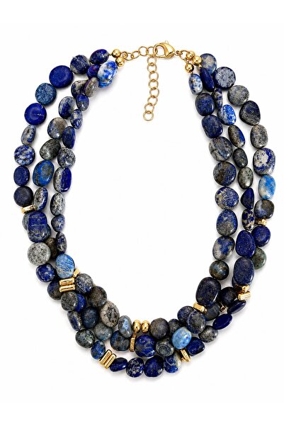 CHARMLUCKY Natural Lapis Lazuli 3-Piece Necklace