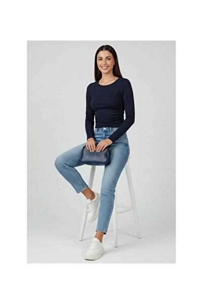 pınaxar Yanı Büzü Blouse Navy Blue