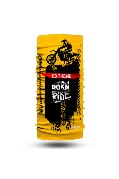 Sarı Extreme Motocross Desenli Çok Amaçlı Buff Bandana Boyunluk