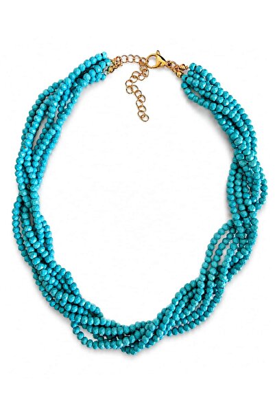 CHARMLUCKY Natural Turquoise Stone 6-Piece Necklace