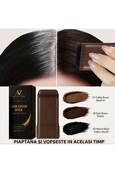 azbeautyskin Color Touch Stick pentru colorarea temporară a părului – colorare instantanee pentru rădăcini albe și fire gri, 20 gr