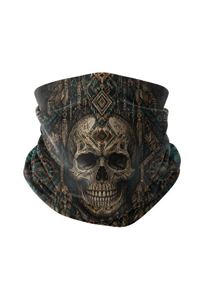 Bobrear Etnik Kuru Kafa Desenli Çok Amaçlı Buff Bandana Boyunluk