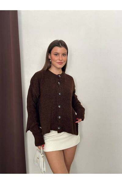 Gül Maison Women's Buttoned Knitwear Cardigan Oversize Soft Textured Knitted ...