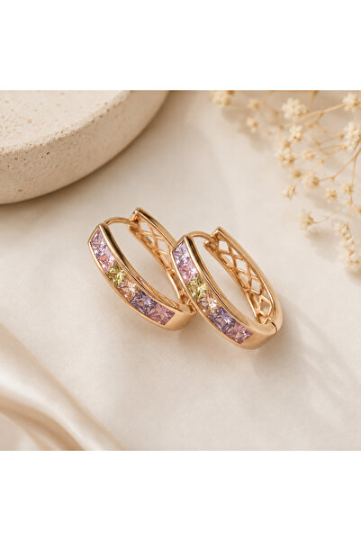 Archhazel Jewelery Vip Series Rose Steel Pastel Zircon Stone Luxury Women's E...