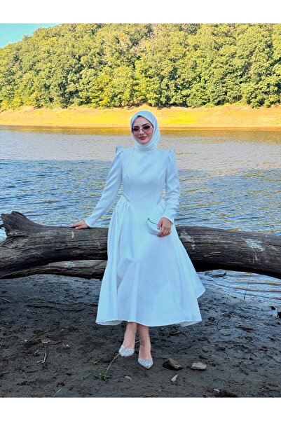 Zehra couture Pera Yandan Boncuklu Elbise