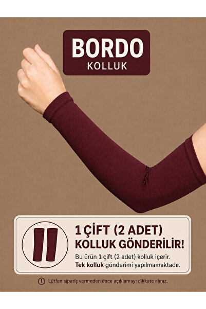 Anatolye Bordo Likralı Esnek Penye Çok Amaçlı Kolluk