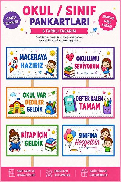 Pembe Yayınevi Okul Hoşgeldin El Pankart - Okul Hediyesi - Sınıfına Hoşgeldin...