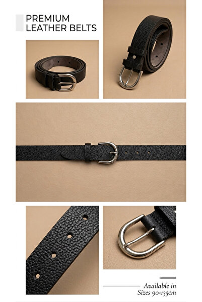 nevzat şahin küçüktilki est 1987 Men's 3 cm Premium Buckle Belt