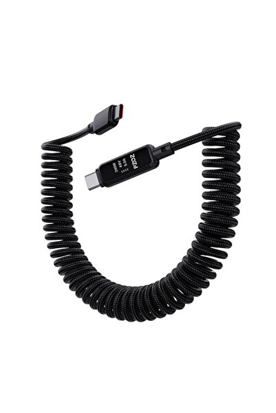 GENERAL Beizoz Coiled USB C Cable with Led Display 240W Carplay Fast Charging...
