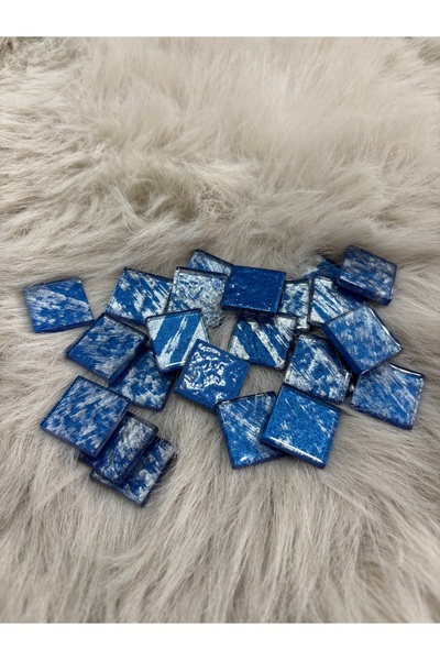 Karsan Mozaik Sanatsal Kristal Mozaik KS-17 23x23mm Metalik Gümüş Mavi (250gr)