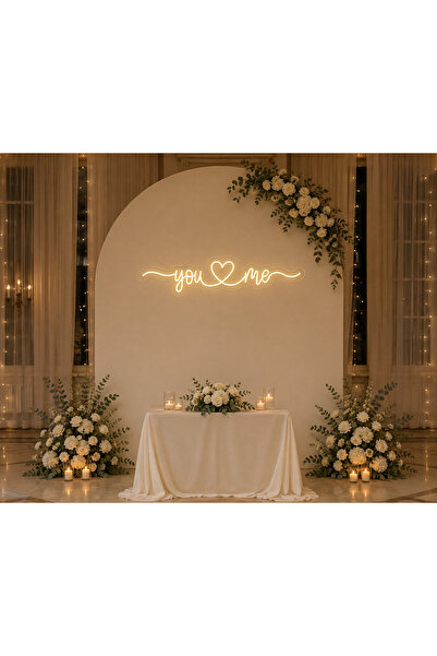 Prime Neon You Me Kalpli Neon LED Tabela 75 cm – Organizasyon ve Nişan Dekoru...