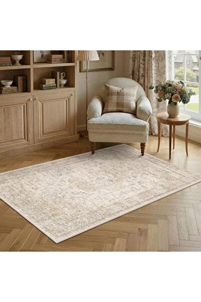 GENERAL Vintage Retro Washable Non-Slip Area Rug for Living Room, Large Gray ...