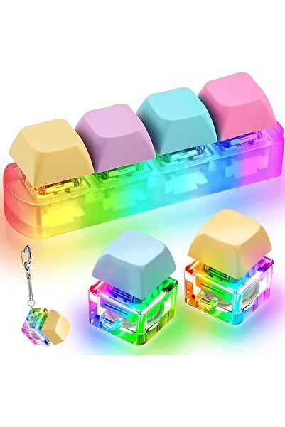 EXCEFORE العاب فيدجيت للكيبورد، سلسلة مفاتيح مع اضواء LED، العاب تخفيف التوتر...