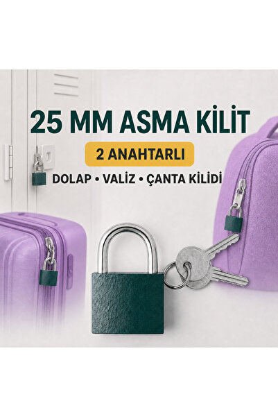 beneficio Mini Asma Kilit 2 Anahtarlı – Valiz, Bavul, Çanta ve Dolap Kilidi25 mm