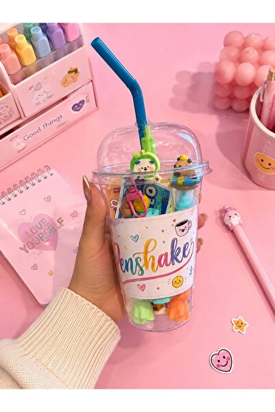 Pembe Pasaj Kırtasiye Seti - Penshake - Hediye Kırtasiye Kutusu