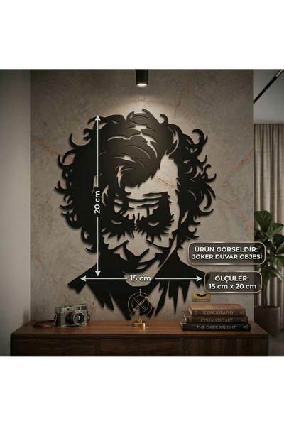 3D Joker Temalı Dekoratif Duvar Objesi, 20cm