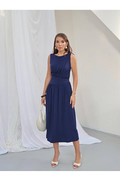 Sweet Club Imported Sandy Fabric Double Breasted Collar Dress