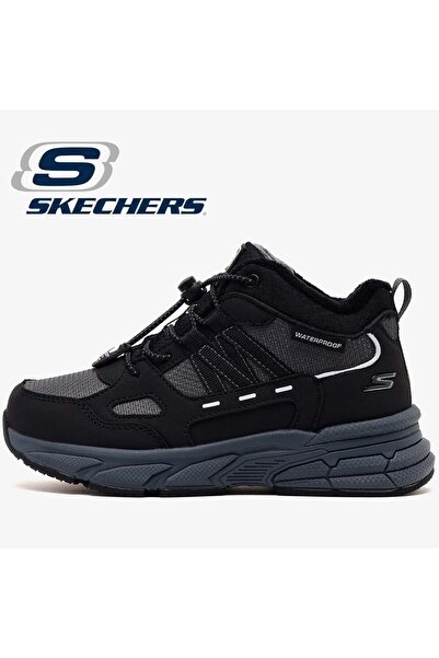 SKECHERS Retro-graph 405338L Waterproof Ortopedik Çocuk Bot SİYAH