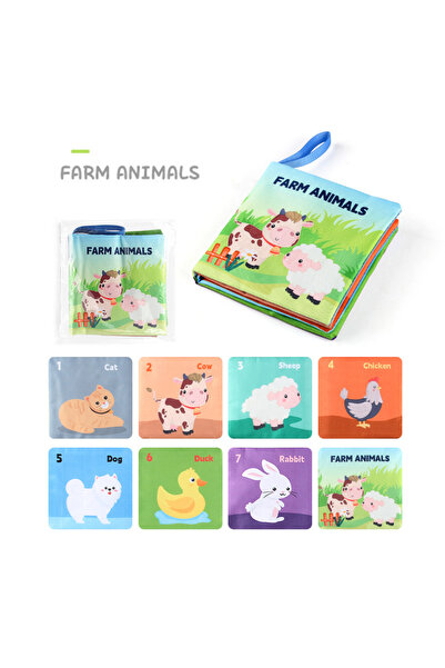 Choice farm animals Soft Baby Books Toys Montessori 3D Touch Feel High Contra...