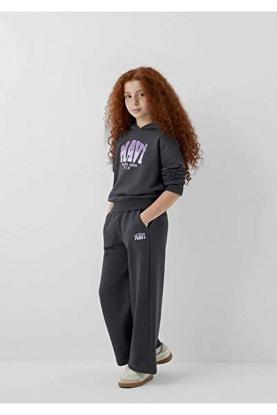 Mavi M7010038 Logo Printed Girls' Sweatpants Smoked