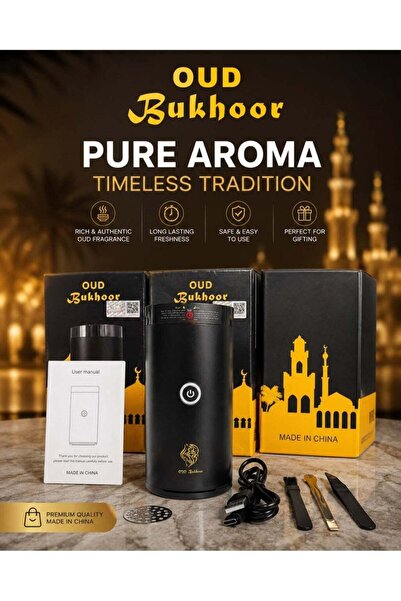 Generic Oud Bukhoor Electric USB Rechargeable Incense Burner, Black
