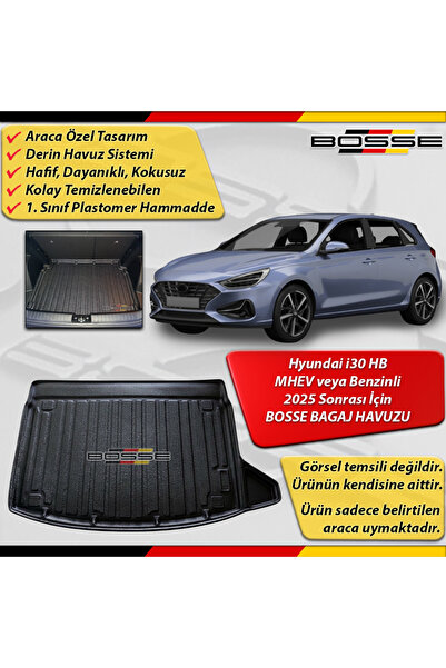 BOSSE Hyundai i30 Bagaj Havuzu Hybrid 2025 Sonrası İçin Araca Özel 3D Bagaj H...