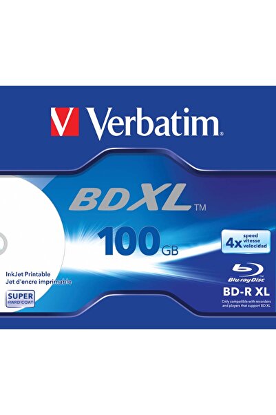 Verbatim BD-R XL 100GB, viteză 4x, 5 bucăți, carcasă tip jewel case, "Imprima...