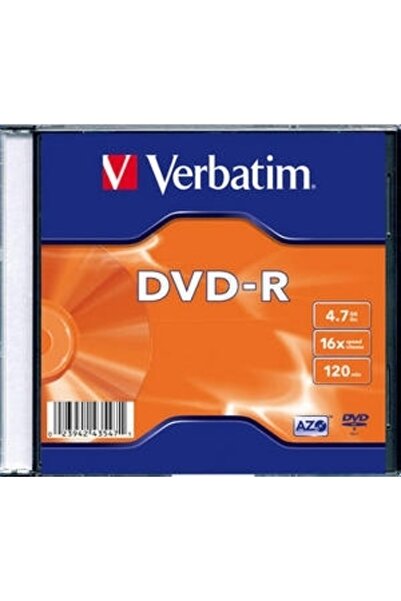 Verbatim DVD-R 4.7GB, 120 minute, viteză 16x, 1 bucată, Slim Case, Single Lay...
