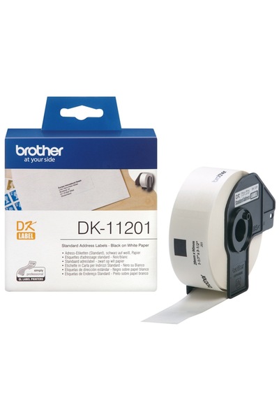 Brother Bandă continuă Hartie Original Negru pe Alb, DK11201, pentru P-TOUCH ...
