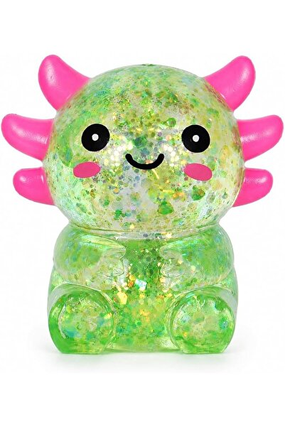TERRIFI Axolotl Squishy Stress Relief Toy, Glitter Fidget Squeeze Toy for Kid...