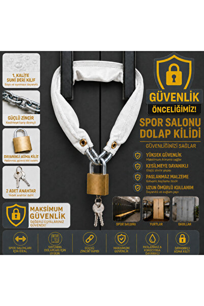 lawrenceshop Chain Lock with White Cover for Sports Center Locker Cabinet, St...